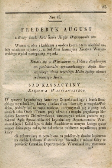 Dziennik Wyroków Sądu Kassacyinego Xsięstwa Warszawskiego. T.1, Oddział 4, nr 45 (3 maja 1811)