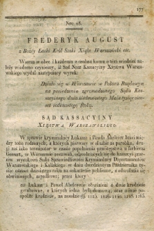 Dziennik Wyroków Sądu Kassacyinego Xsięstwa Warszawskiego. T.1, Oddział 4, nr 48 (17 maja 1811)