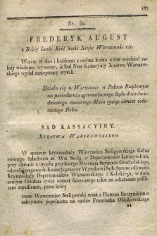 Dziennik Wyroków Sądu Kassacyinego Xsięstwa Warszawskiego. T.1, Oddział 4, nr 50 (24 maja 1811)