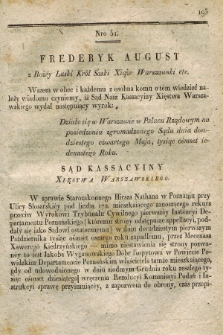 Dziennik Wyroków Sądu Kassacyinego Xsięstwa Warszawskiego. T.1, Oddział 4, nr 51-52 (24 maja 1811)
