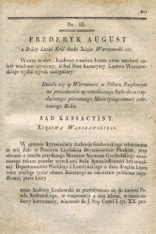 Dziennik Wyroków Sądu Kassacyinego Xsięstwa Warszawskiego. T.1, Oddział 4, nr 53 (31 maja 1811)