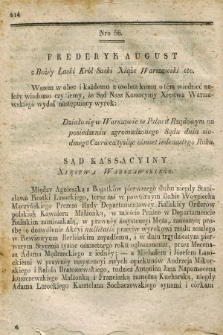 Dziennik Wyroków Sądu Kassacyinego Xsięstwa Warszawskiego. T.1, Oddział 5, nr 56 (7 czerwca 1811)