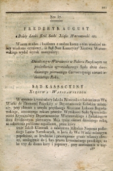 Dziennik Wyroków Sądu Kassacyinego Xsięstwa Warszawskiego. T.1, Oddział 5, nr 57-58 (21 czerwca 1811)