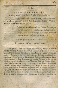 Dziennik Wyroków Sądu Kassacyinego Xsięstwa Warszawskiego. T.1, Oddział 5, nr 62 (21 czerwca 1811)
