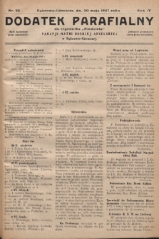 Dodatek Parafjalny do tygodnika „Niedziela” Parafji Matki Boskiej Anielskiej w Dąbrowie-Górniczej. 1937, nr 22