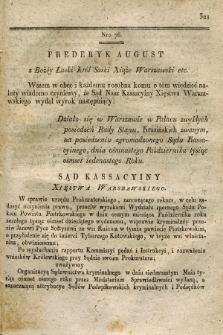 Dziennik Wyroków Sądu Kassacyinego Xsięstwa Warszawskiego. T.1, Oddział 6, nr 76 (18 października 1811)