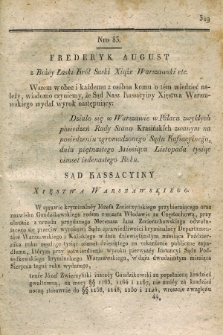 Dziennik Wyroków Sądu Kassacyinego Xsięstwa Warszawskiego. T.1, Oddział 7, nr 83 (15 listopada 1811)