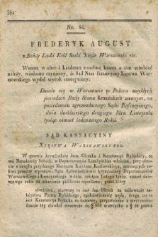 Dziennik Wyroków Sądu Kassacyinego Xsięstwa Warszawskiego. T.1, Oddział 7, nr 84 (22 listopada 1811)