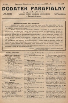 Dodatek Parafjalny do tygodnika „Niedziela” Parafji Matki Boskiej Anielskiej w Dąbrowie-Górniczej. 1937, nr 24