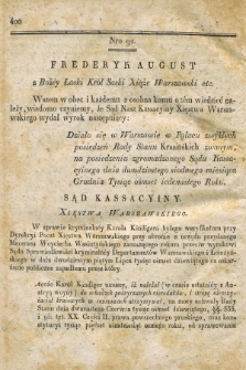 Dziennik Wyroków Sądu Kassacyinego Xsięstwa Warszawskiego. T.1, Oddział 7, nr 92 (27 grudnia 1811)