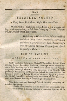 Dziennik Wyroków Sądu Kassacyinego Xsięstwa Warszawskiego. T.2, Oddział 1, nr 4 (9 stycznia 1812)