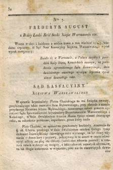 Dziennik Wyroków Sądu Kassacyinego Xsięstwa Warszawskiego. T.2, Oddział 1, nr 7 (24 stycznia 1812)
