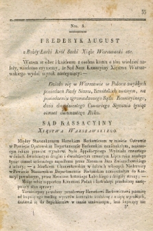 Dziennik Wyroków Sądu Kassacyinego Xsięstwa Warszawskiego. T.2, Oddział 1, nr 8 (24 stycznia 1812)