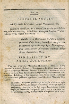 Dziennik Wyroków Sądu Kassacyinego Xsięstwa Warszawskiego. T.2, Oddział 2, nr 10 (31 stycznia 1812)