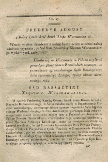 Dziennik Wyroków Sądu Kassacyinego Xsięstwa Warszawskiego. T.2, Oddział 2, nr 17 (14 lutego 1812)
