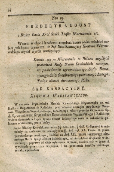 Dziennik Wyroków Sądu Kassacyinego Xsięstwa Warszawskiego. T.2, Oddział 2, nr 19 (21 lutego 1812)