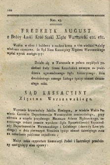 Dziennik Wyroków Sądu Kassacyinego Xsięstwa Warszawskiego. T.2, Oddział 2, nr 23 (28 lutego 1812)