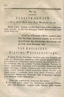 Dziennik Wyroków Sądu Kassacyinego Xsięstwa Warszawskiego. T.2, Oddział 2, nr 25 (6 lutego 1812)
