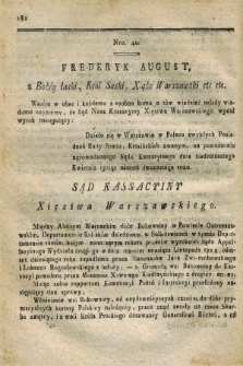 Dziennik Wyroków Sądu Kassacyinego Xsięstwa Warszawskiego. T.2, Oddział 3, nr 40 (17 kwietnia 1812)