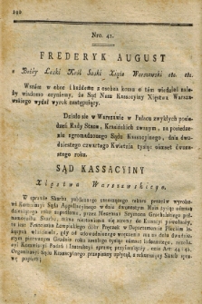 Dziennik Wyroków Sądu Kassacyinego Xsięstwa Warszawskiego. T.2, Oddział 3, nr 41 (24 kwietnia 1812)