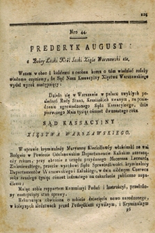 Dziennik Wyroków Sądu Kassacyinego Xsięstwa Warszawskiego. T.2, Oddział 4, nr 44 (1 maja 1812)