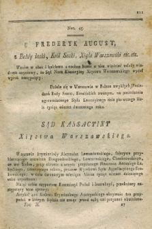 Dziennik Wyroków Sądu Kassacyinego Xsięstwa Warszawskiego. T.2, Oddział 4, nr 45 (1 maja 1812)