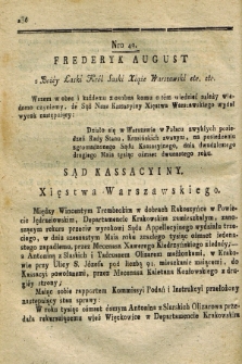 Dziennik Wyroków Sądu Kassacyinego Xsięstwa Warszawskiego. T.2, Oddział 4, nr 49 (22 maja 1812)