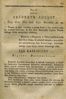 Dziennik Wyroków Sądu Kassacyinego Xsięstwa Warszawskiego. T.2, Oddział 5, nr 57 (17 lipca 1812)