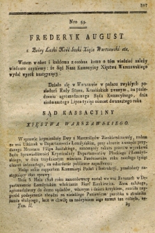 Dziennik Wyroków Sądu Kassacyinego Xsięstwa Warszawskiego. T.2, Oddział 5, nr 59 (17 lipca 1812)