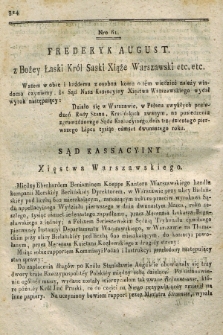 Dziennik Wyroków Sądu Kassacyinego Xsięstwa Warszawskiego. T.2, Oddział 5, nr 61 (31 lipca 1812)