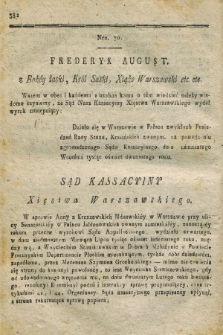 Dziennik Wyroków Sądu Kassacyinego Xsięstwa Warszawskiego. T.2, Oddział 6, nr 70-71 (18 sierpnia 1812)