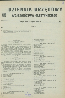 Dziennik Urzędowy Województwa Olsztyńskiego. 1984, nr 1 (14 lipca)