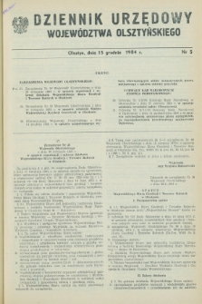 Dziennik Urzędowy Województwa Olsztyńskiego. 1984, nr 5 (15 grudnia)