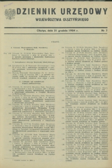 Dziennik Urzędowy Województwa Olsztyńskiego. 1984, nr 7 (31 grudnia)