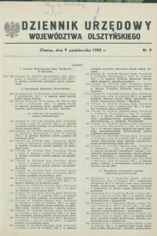 Dziennik Urzędowy Województwa Olsztyńskiego. 1985, nr 9 (9 października)
