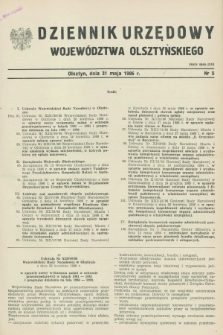 Dziennik Urzędowy Województwa Olsztyńskiego. 1986, nr 5 (31 maja)