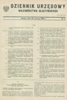 Dziennik Urzędowy Województwa Olsztyńskiego. 1986, nr 6 (30 czerwca)
