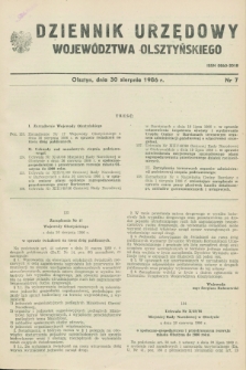 Dziennik Urzędowy Województwa Olsztyńskiego. 1986, nr 7 (30 sierpnia)