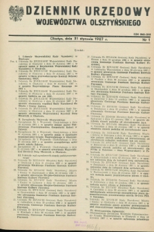 Dziennik Urzędowy Województwa Olsztyńskiego. 1987, nr 1 (31 stycznia) + wkładka