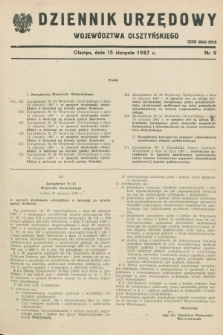 Dziennik Urzędowy Województwa Olsztyńskiego. 1987, nr 9 (15 sierpnia)