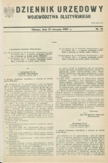 Dziennik Urzędowy Województwa Olsztyńskiego. 1987, nr 10 (31 sierpnia)