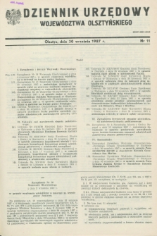 Dziennik Urzędowy Województwa Olsztyńskiego. 1987, nr 11 (30 września)