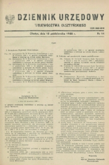 Dziennik Urzędowy Województwa Olsztyńskiego. 1988, nr 14 (18 października)