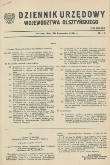 Dziennik Urzędowy Województwa Olsztyńskiego. 1988, nr 16 (30 listopada)