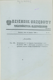 Dziennik Urzędowy Województwa Olsztyńskiego. 1988, nr 19 (30 grudnia)