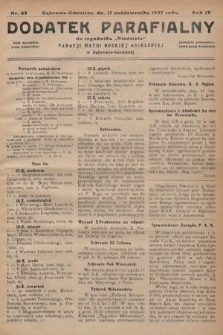 Dodatek Parafjalny do tygodnika „Niedziela” Parafji Matki Boskiej Anielskiej w Dąbrowie-Górniczej. 1937, nr 42