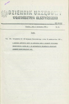 Dziennik Urzędowy Województwa Olsztyńskiego. 1989, nr 18 (2 listopada)