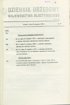 Dziennik Urzędowy Województwa Olsztyńskiego. 1990, nr 19 (22 sierpnia)