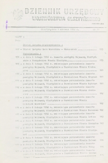 Dziennik Urzędowy Województwa Olsztyńskiego. 1992, nr 11 (1 czerwca)