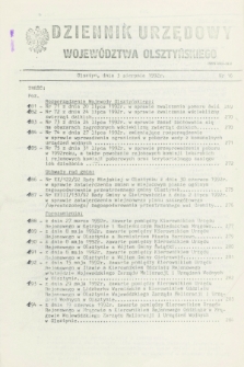 Dziennik Urzędowy Województwa Olsztyńskiego. 1992, nr 16 (3 sierpnia)